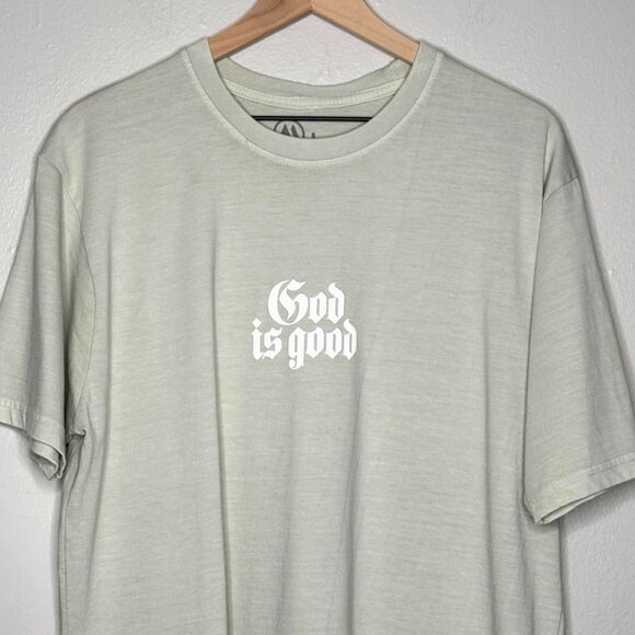 Anchored.LA Mens God is Good T-Shirt Large Gray Stone Graphic Casual Christian - Picture 5 of 7